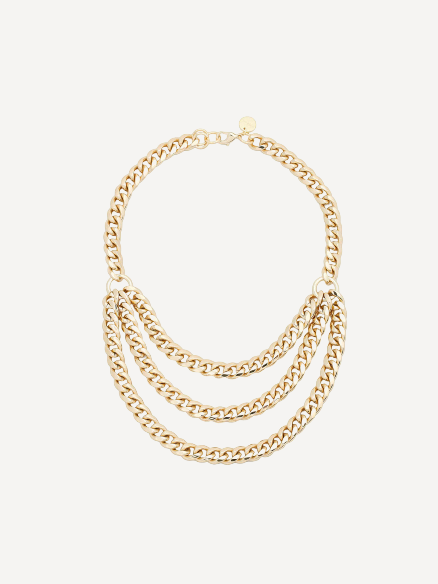 Triple Layer Curb Chain Necklace
