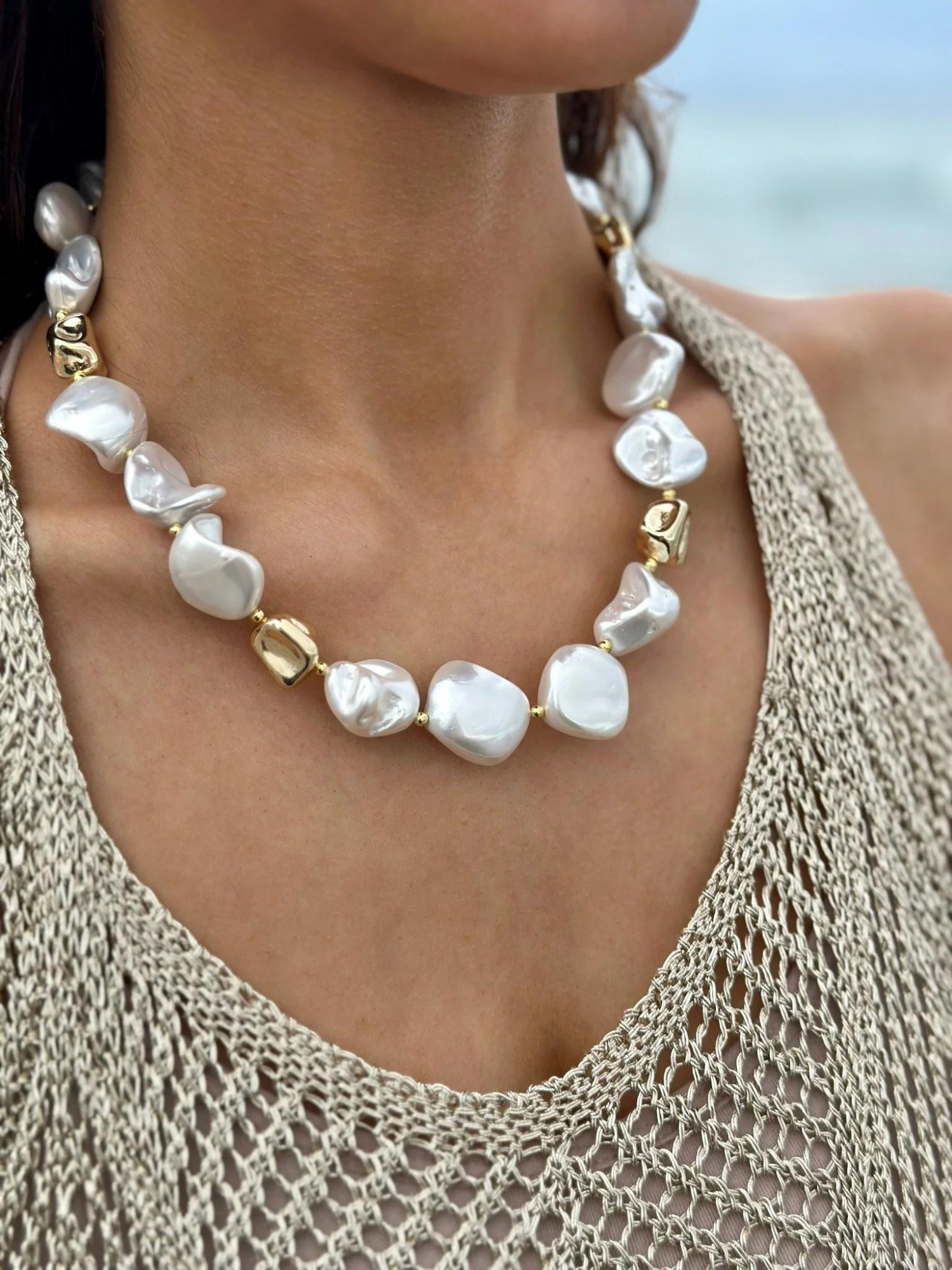 Under The Sun Oversized Pearl Necklace