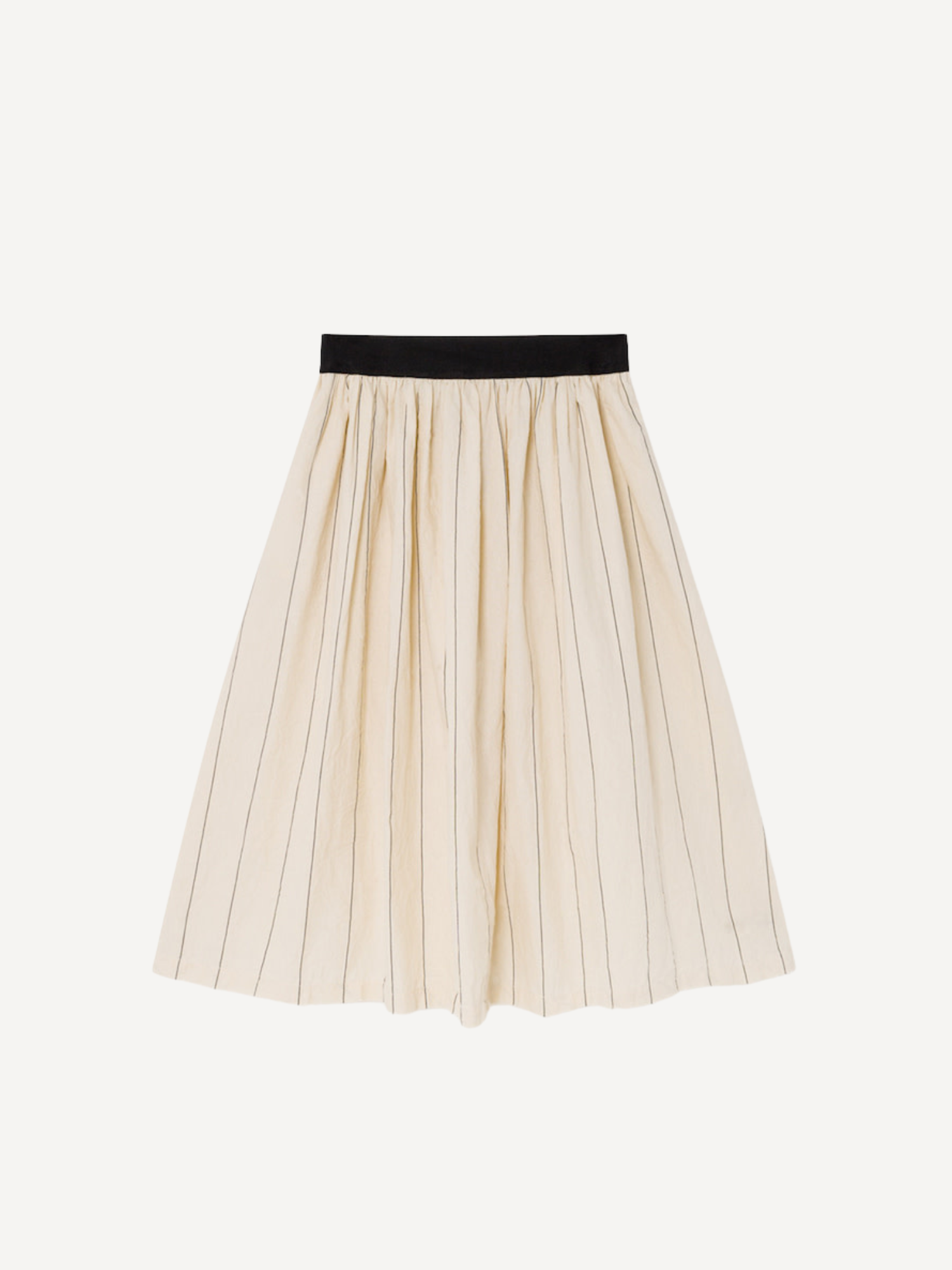 Thin-Striped Skirt Cream