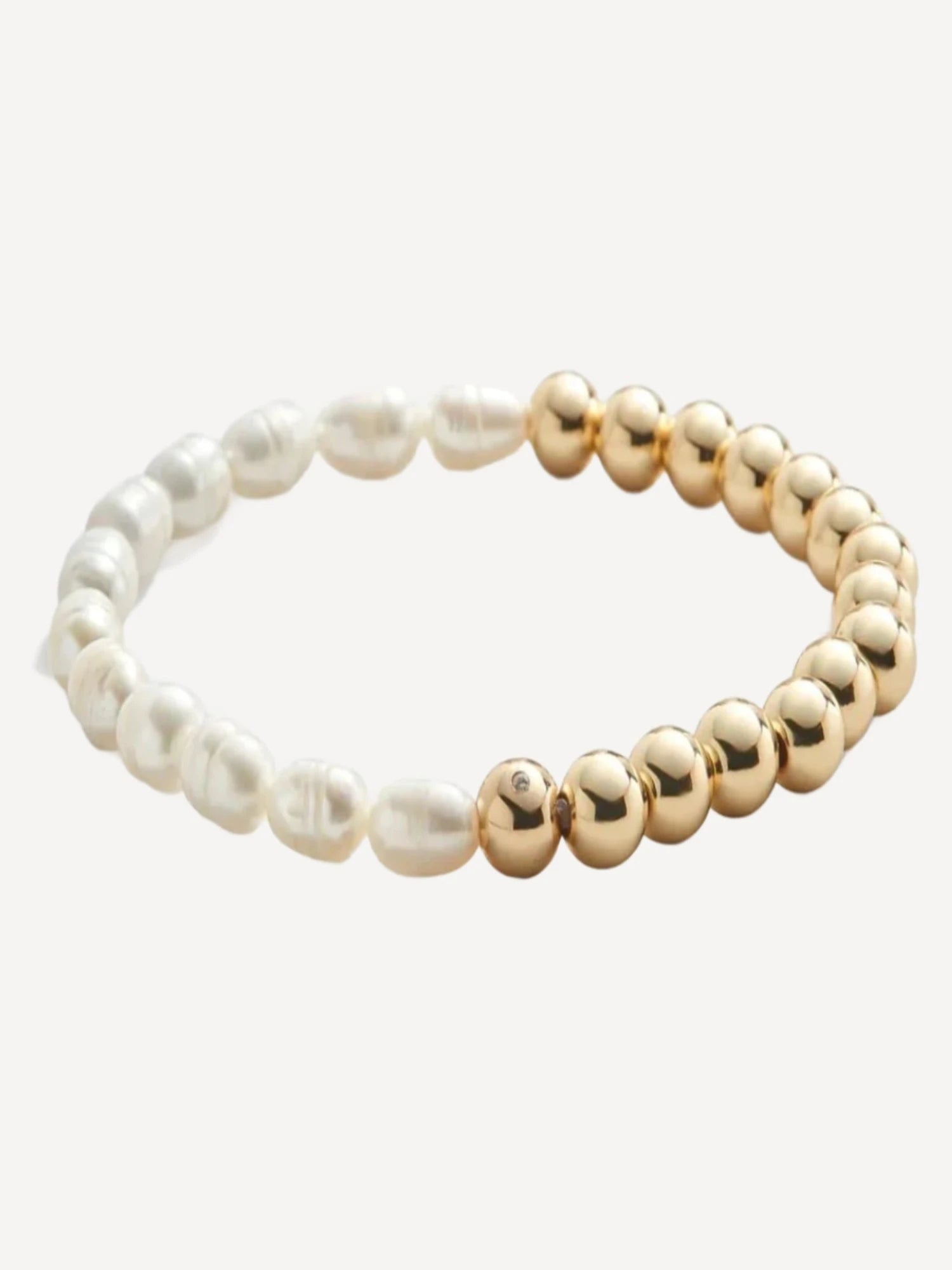 Gold Bead and Pearl Bracelet