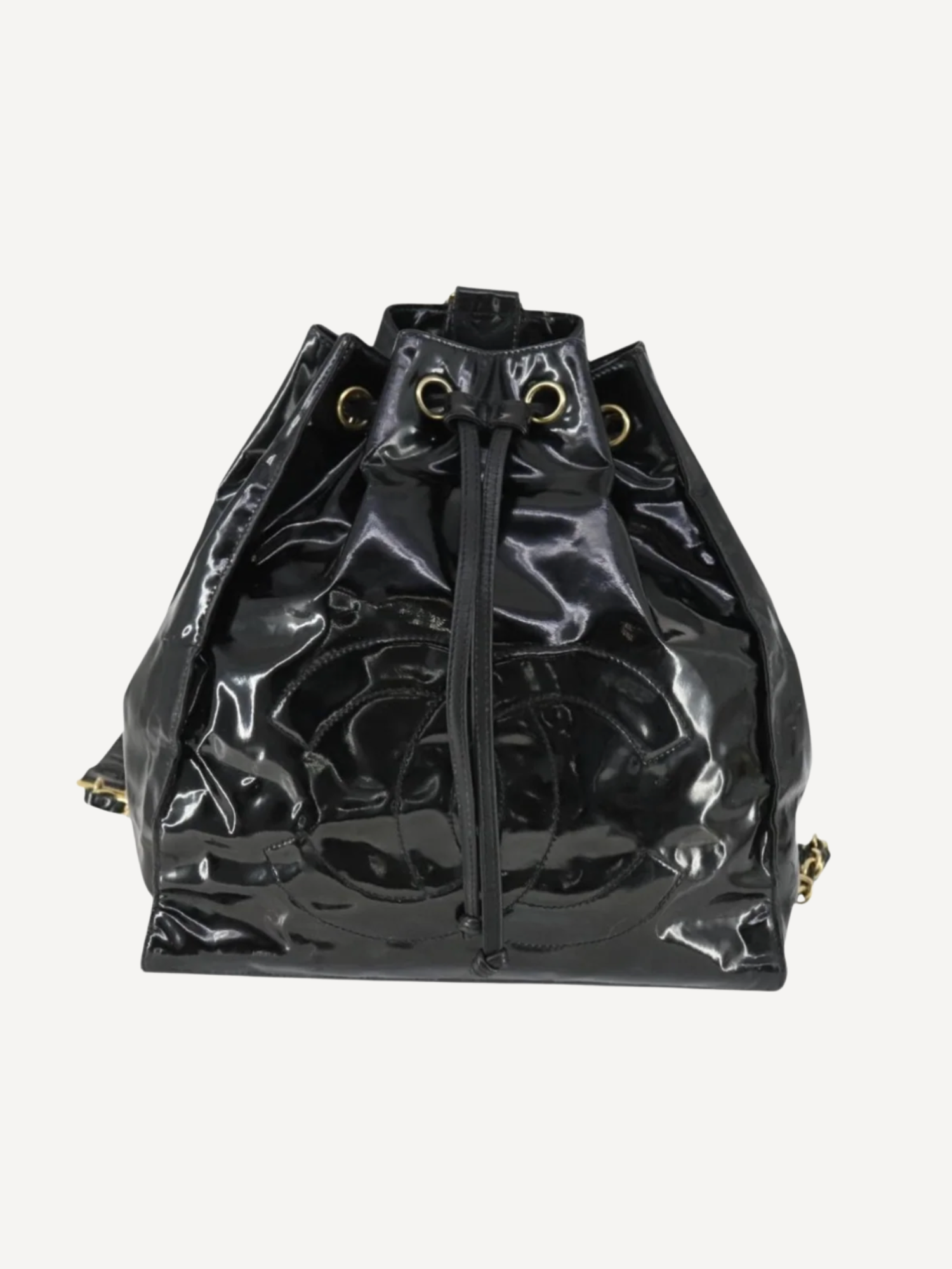 Chanel Black Patent Backpack