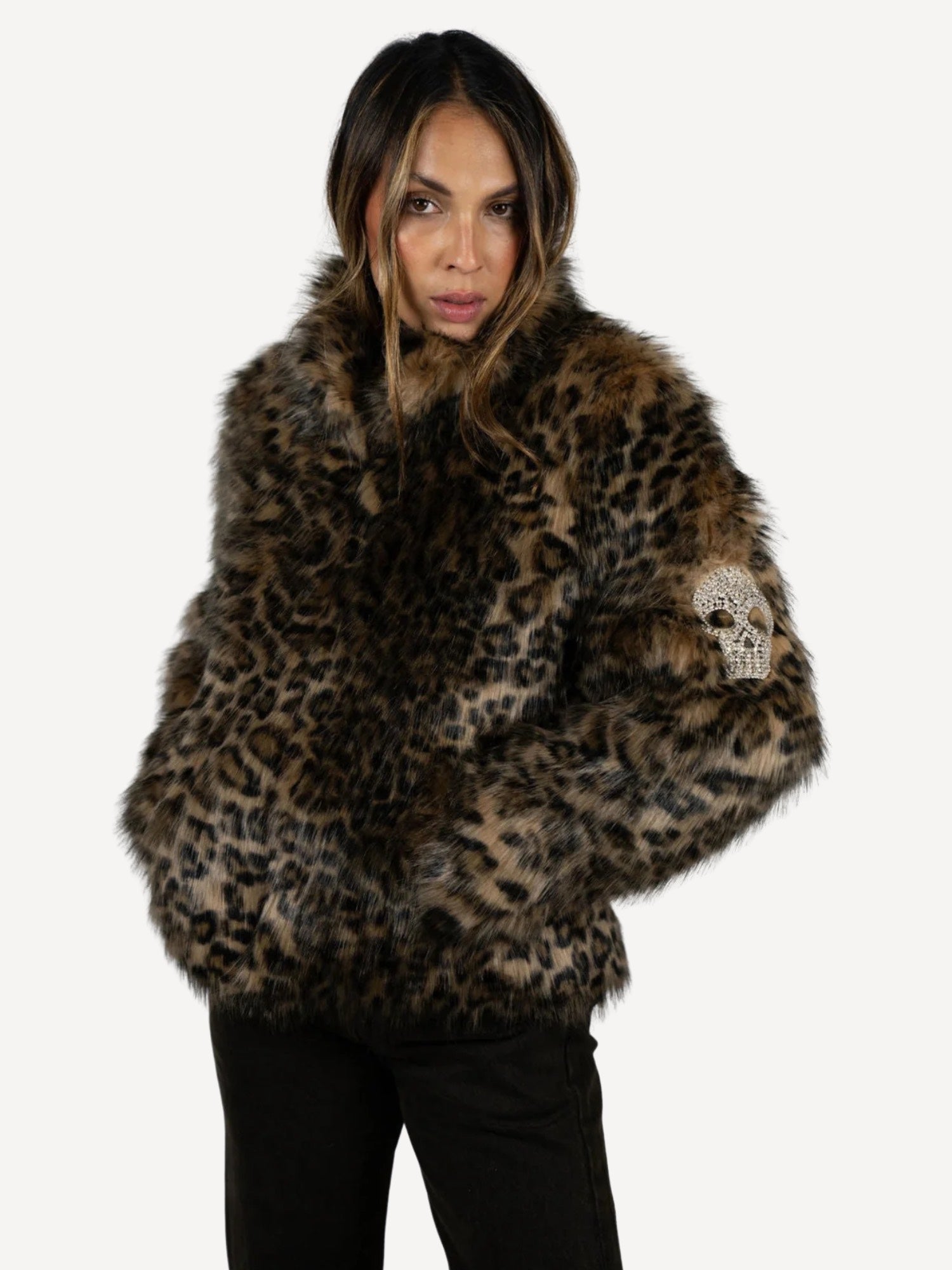 Leopard Crop With Skull Jacket