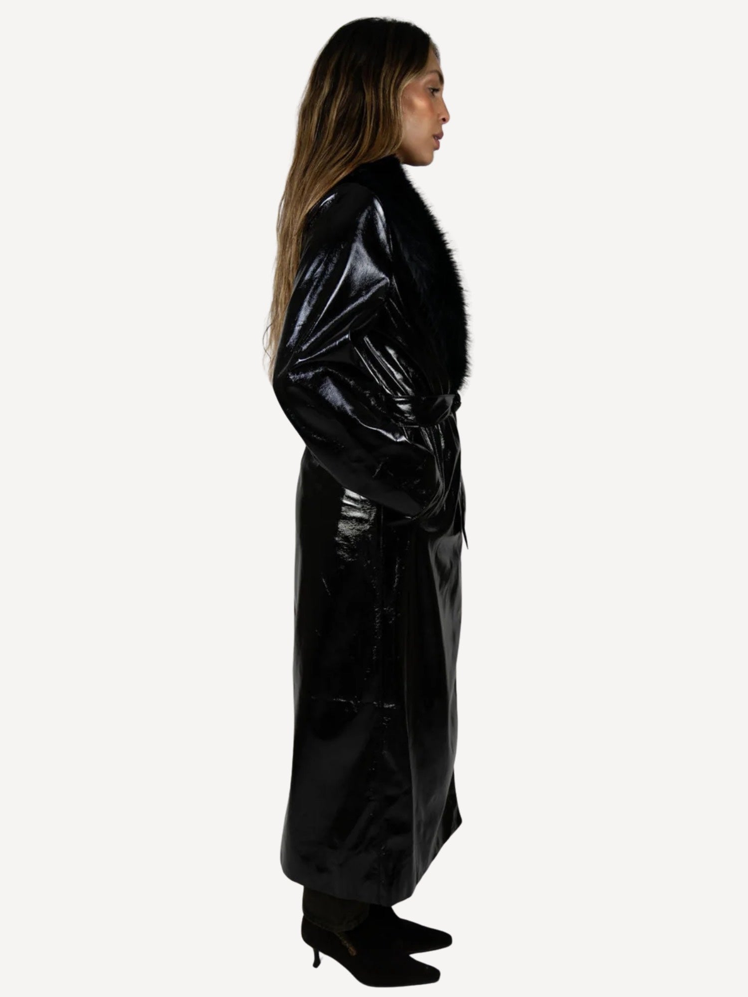 Fur Collar Trenchcoat Latex
