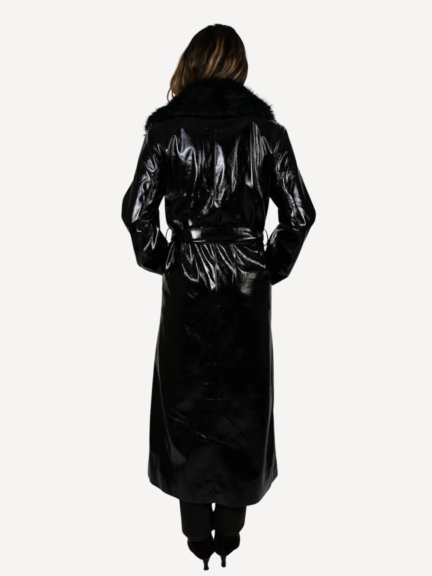 Fur Collar Trenchcoat Latex