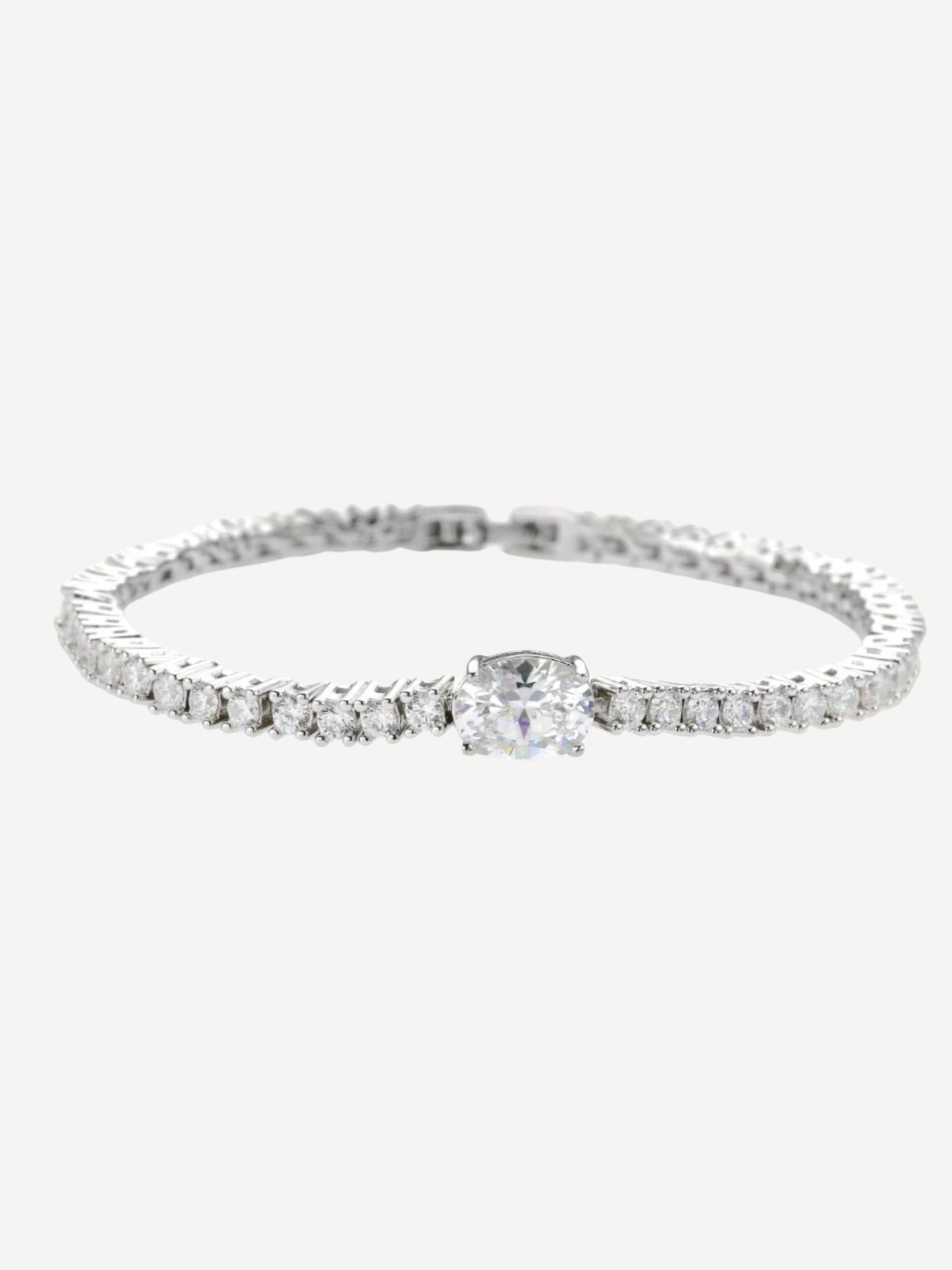 Single White Tear Drop Tennis Bracelet