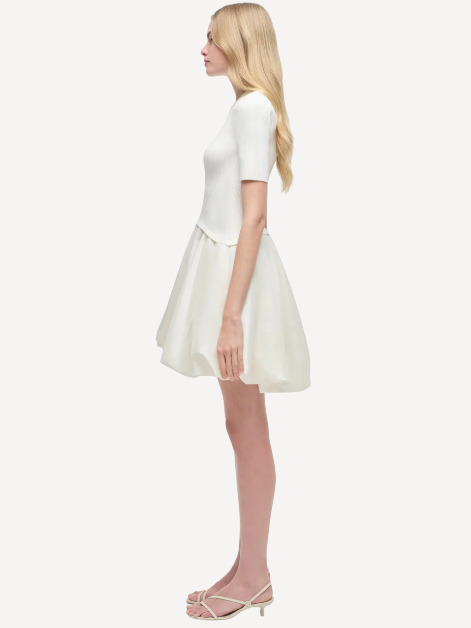 Kenz Short Sleeve Knit Ruffle Mini Dress