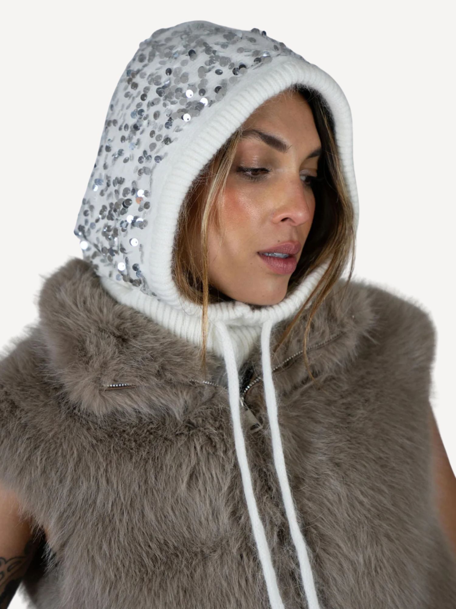 Sequin Knit Hood