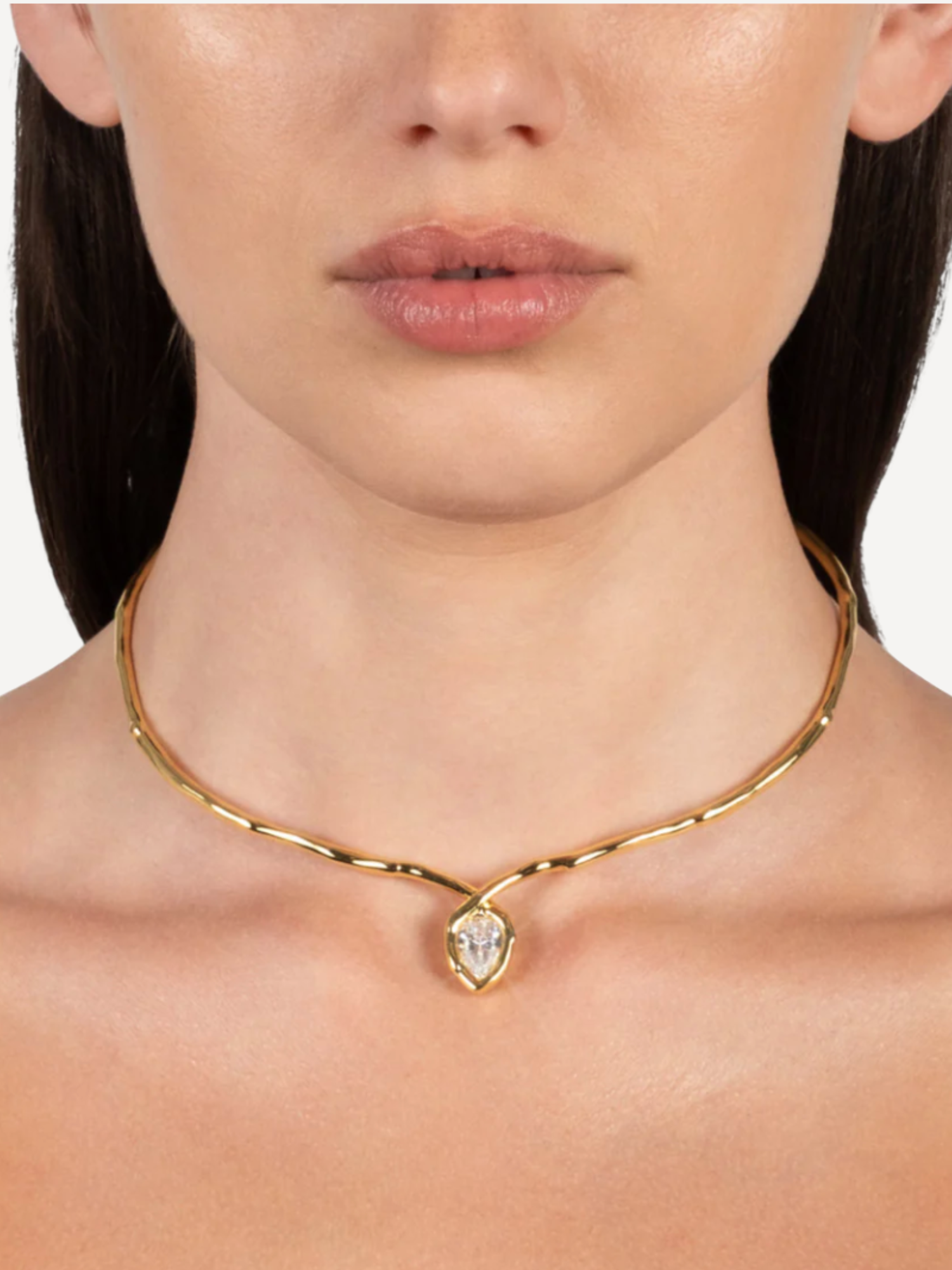 Asterales Gold Floating CZ Collar