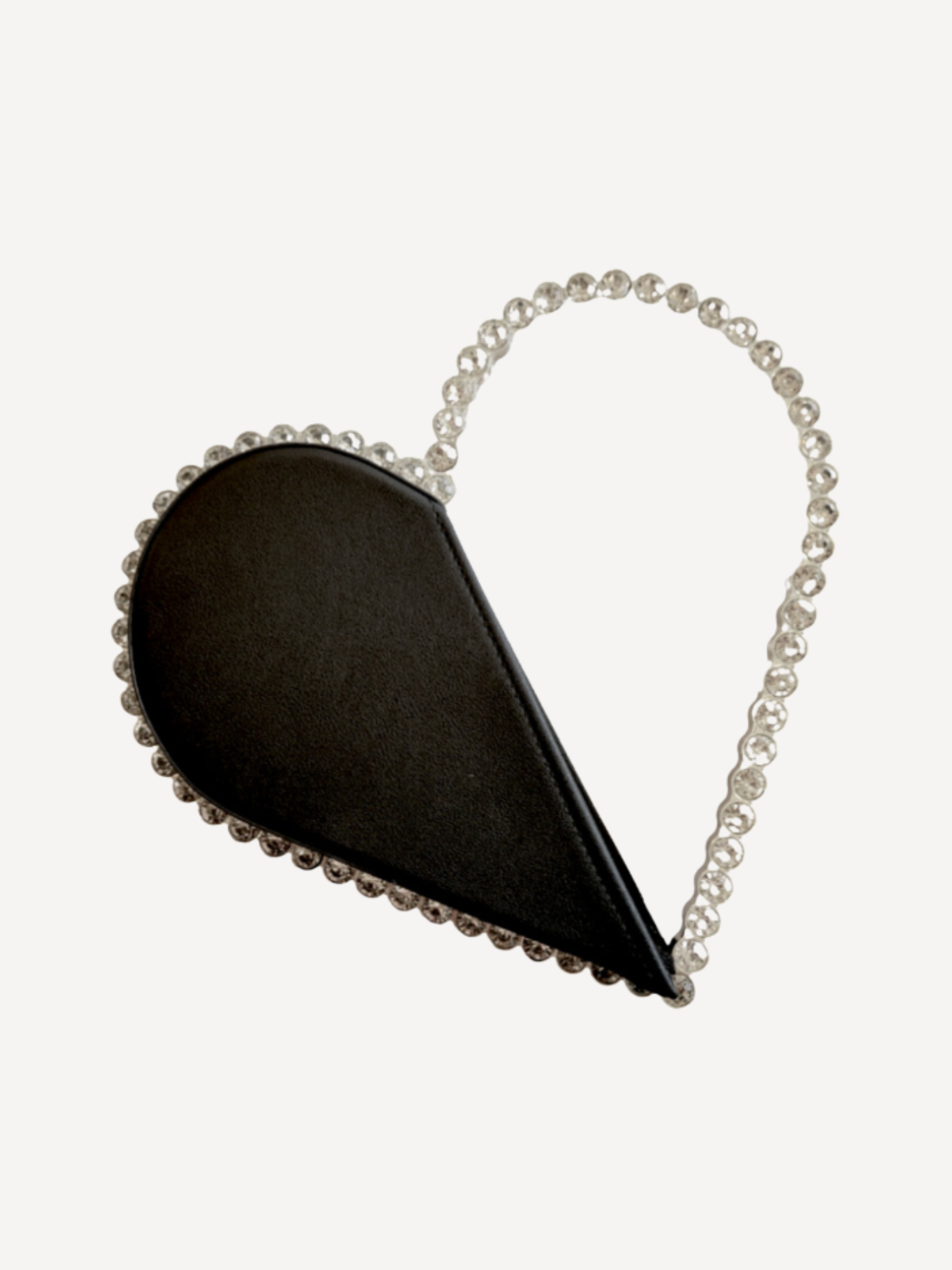 Black/Rhinestone Bag Heart