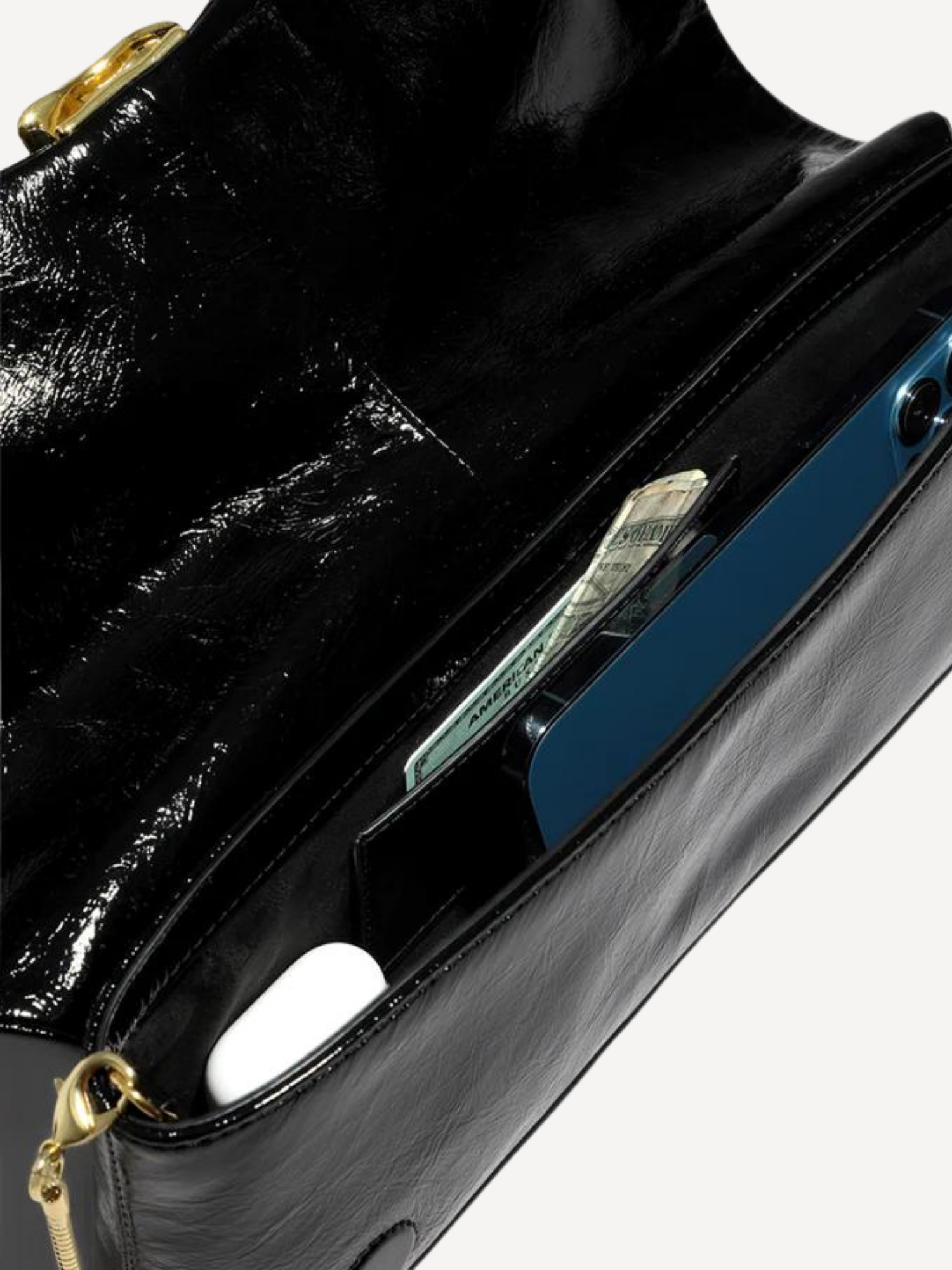 Gold Ribbon Convertible Shoulder Bag
