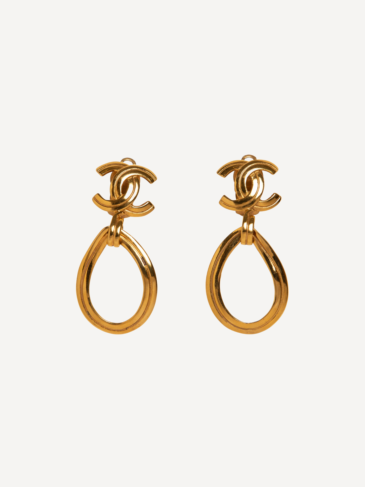 Chanel Oval Drop Clip Earrings (1996 Vintage)