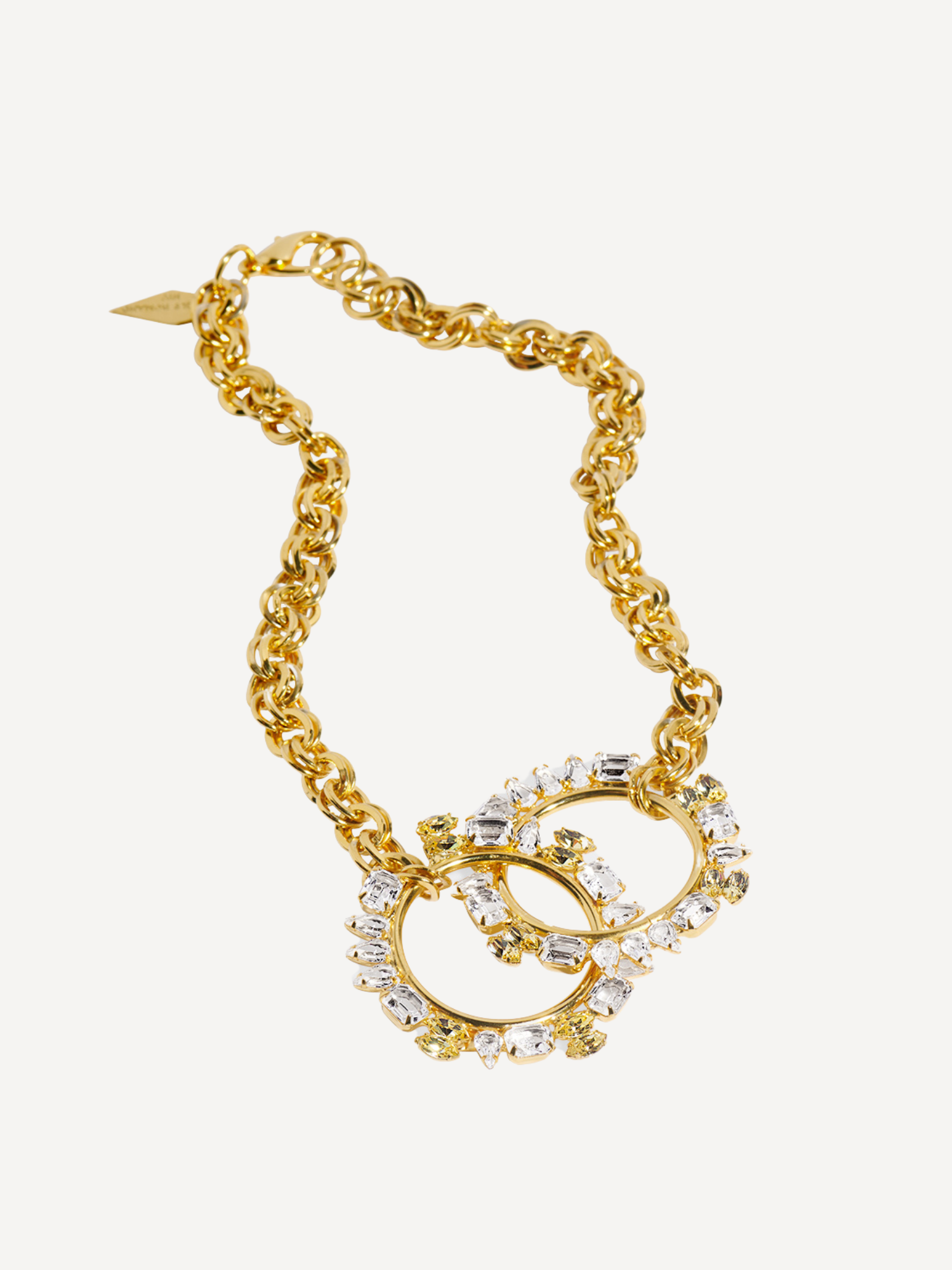 Indus Mixed Crystal & Duo Ring Necklace