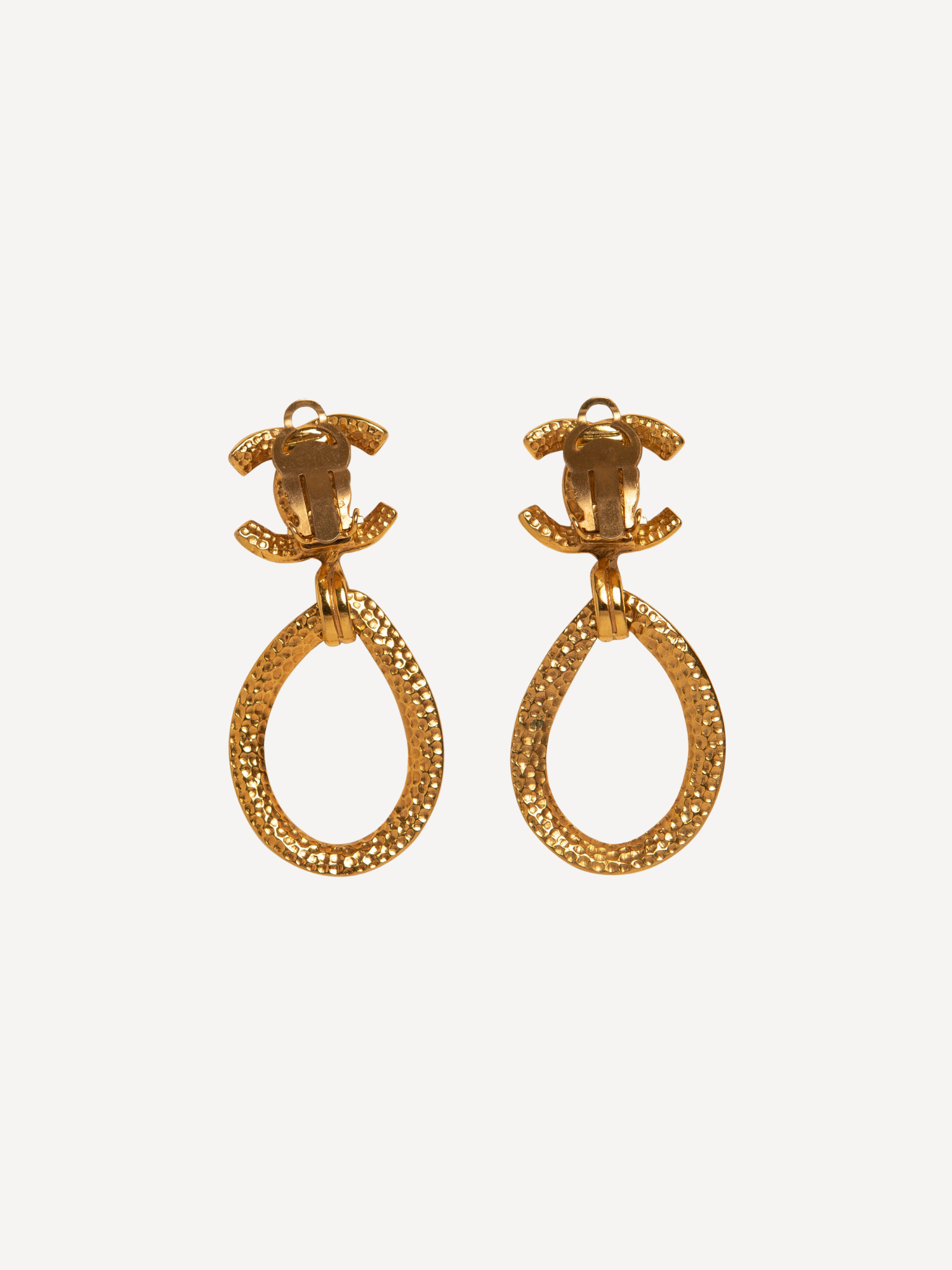 Chanel Oval Drop Clip Earrings (1996 Vintage)