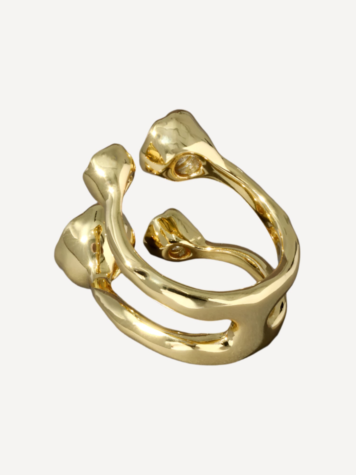 Asterales Gold CZ Open Ring