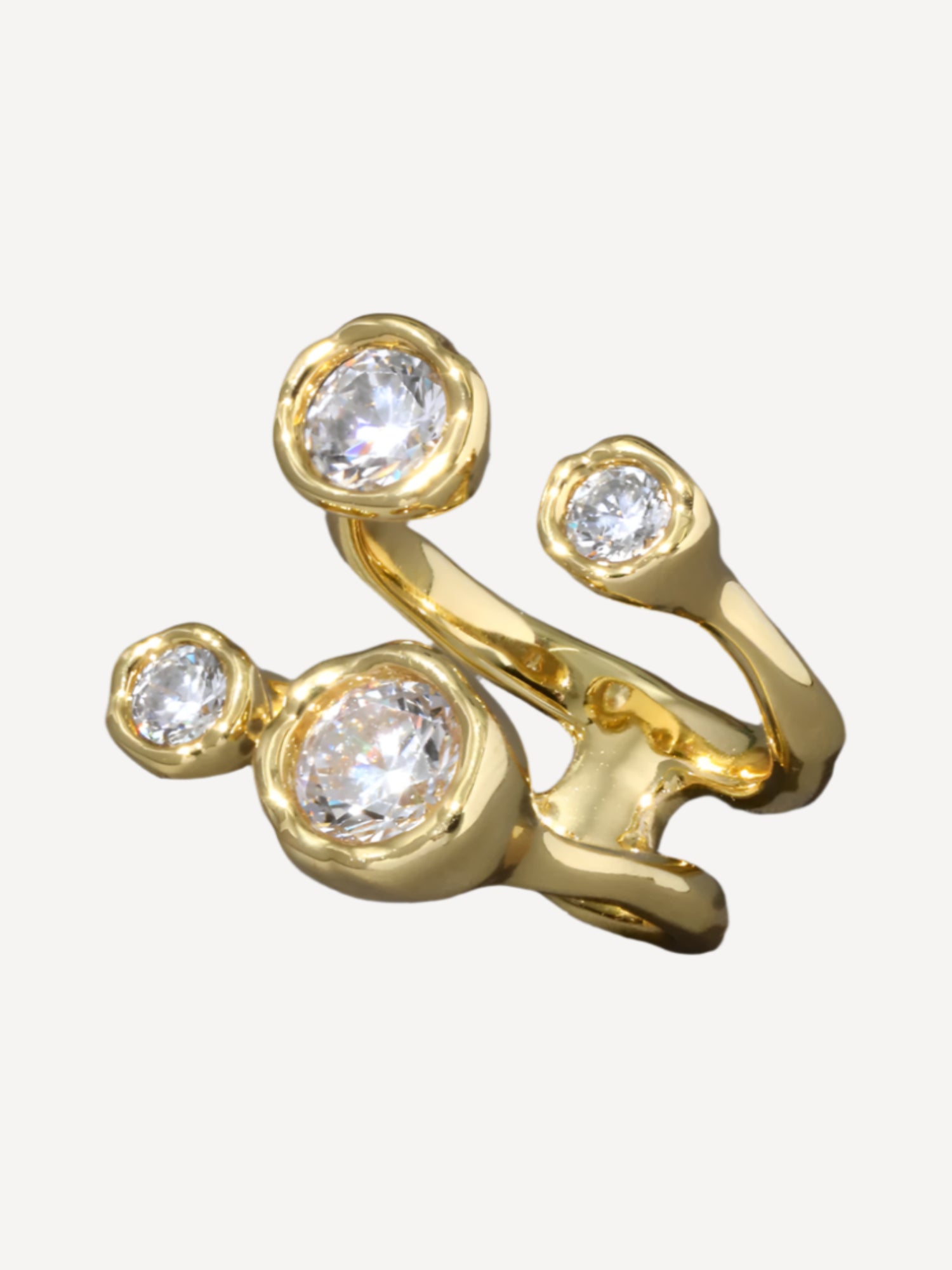 Asterales Gold CZ Open Ring