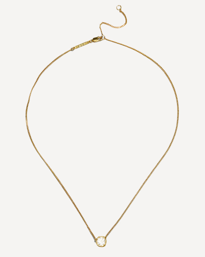 Asterales Gold Molten CZ Solitaire Necklace