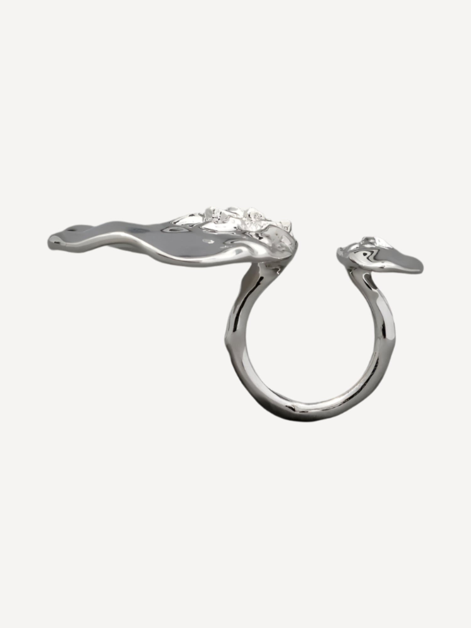 Brut Silver Double Disc Ring