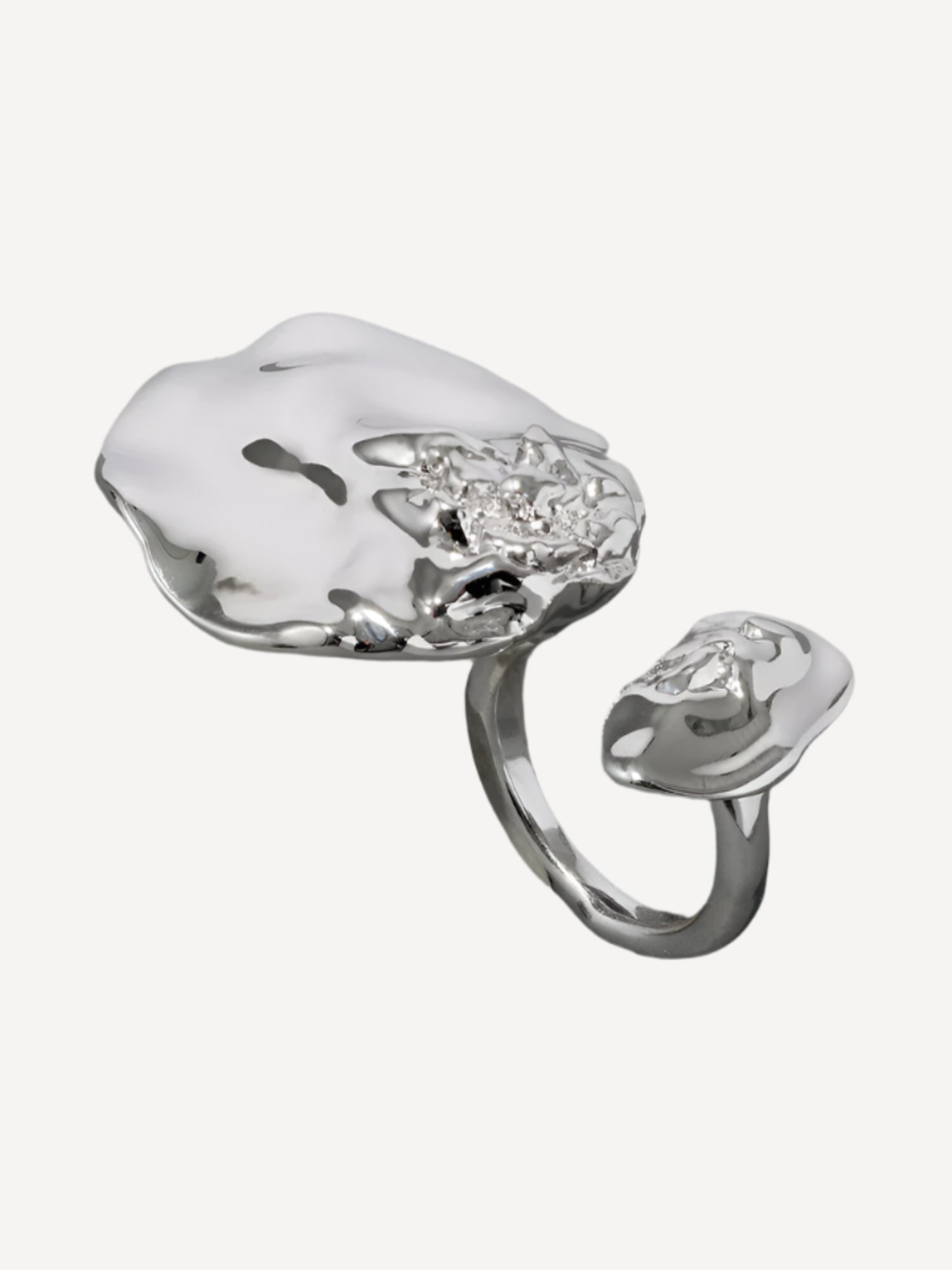 Brut Silver Double Disc Ring