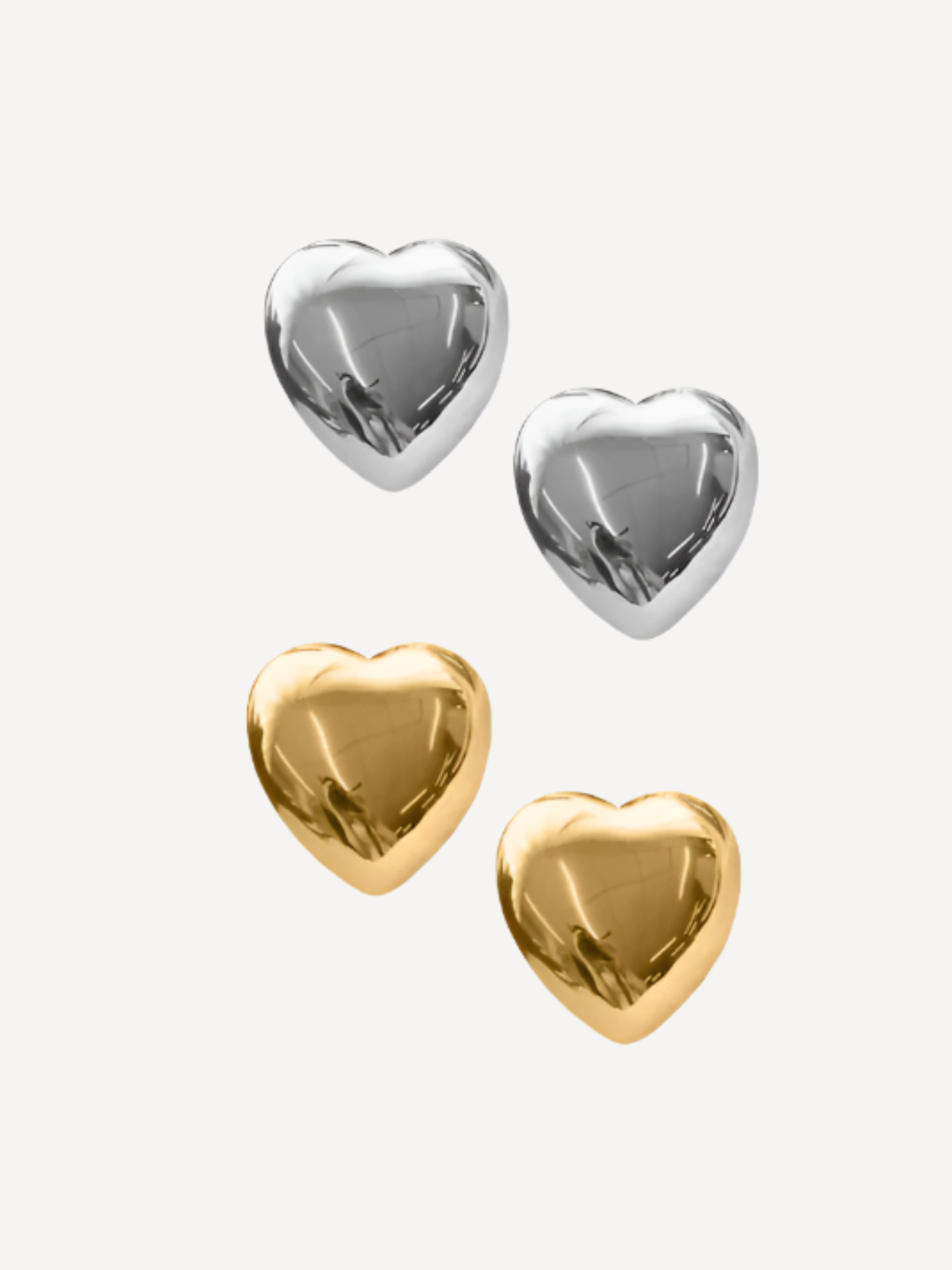 Puff Heart Stud Earrings