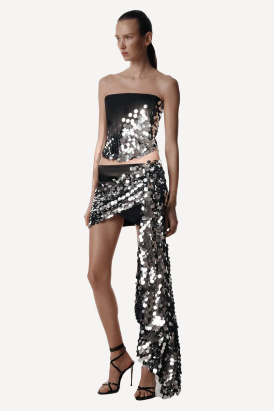 Mini Skirt with Sequin Tail