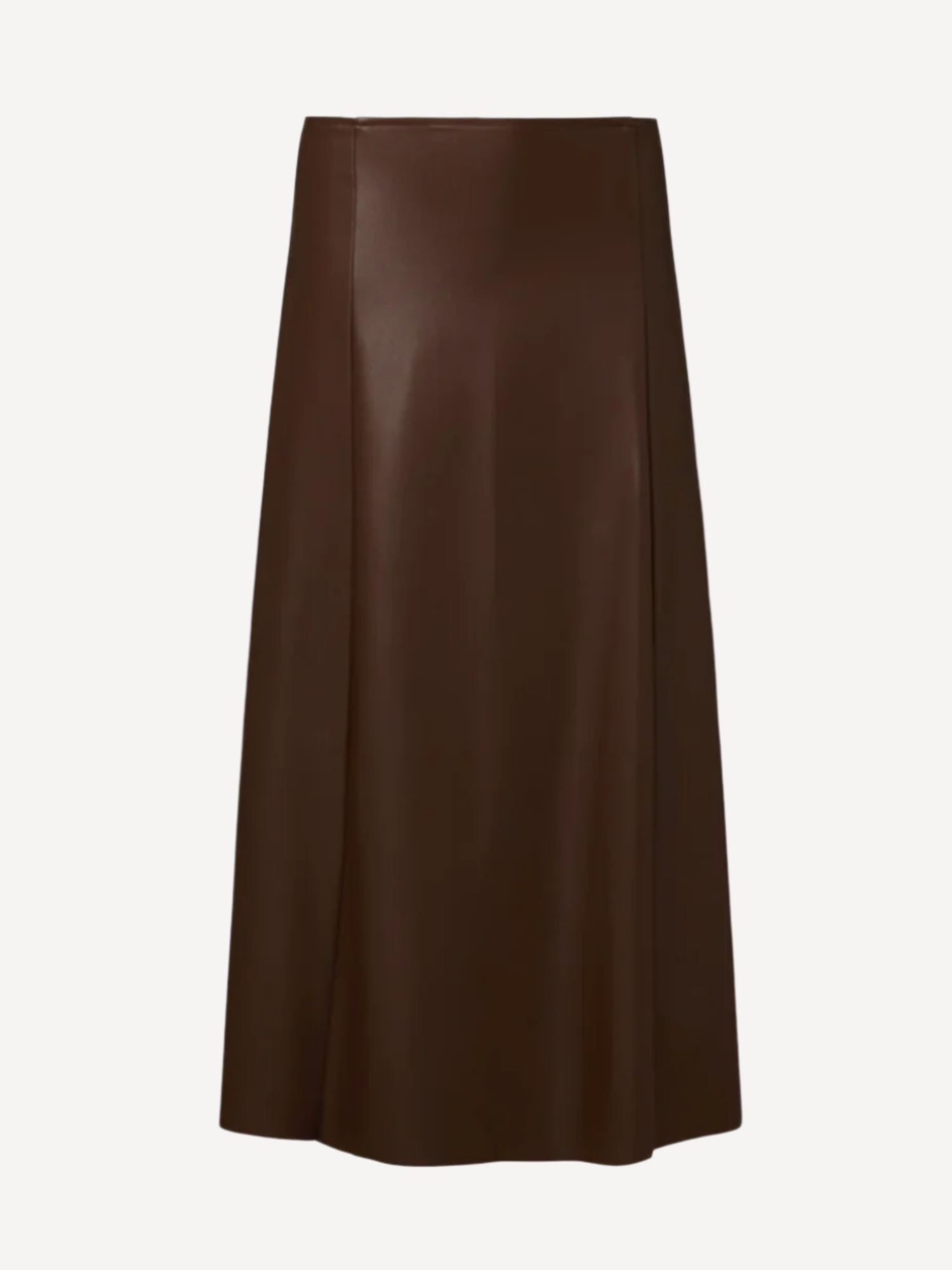 Vegan Leather Flare Midi Skirt