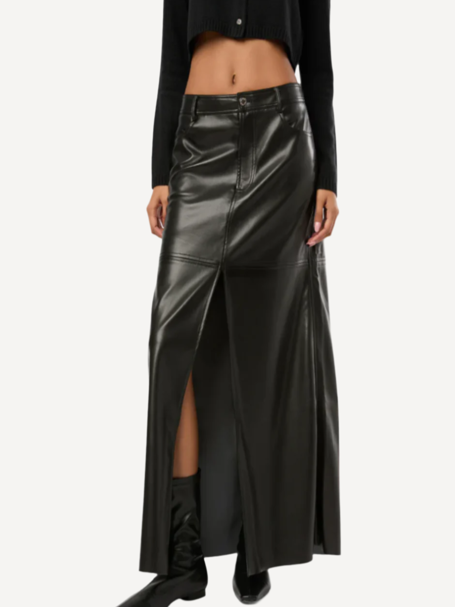 Vegan Leather Maxi Skirt