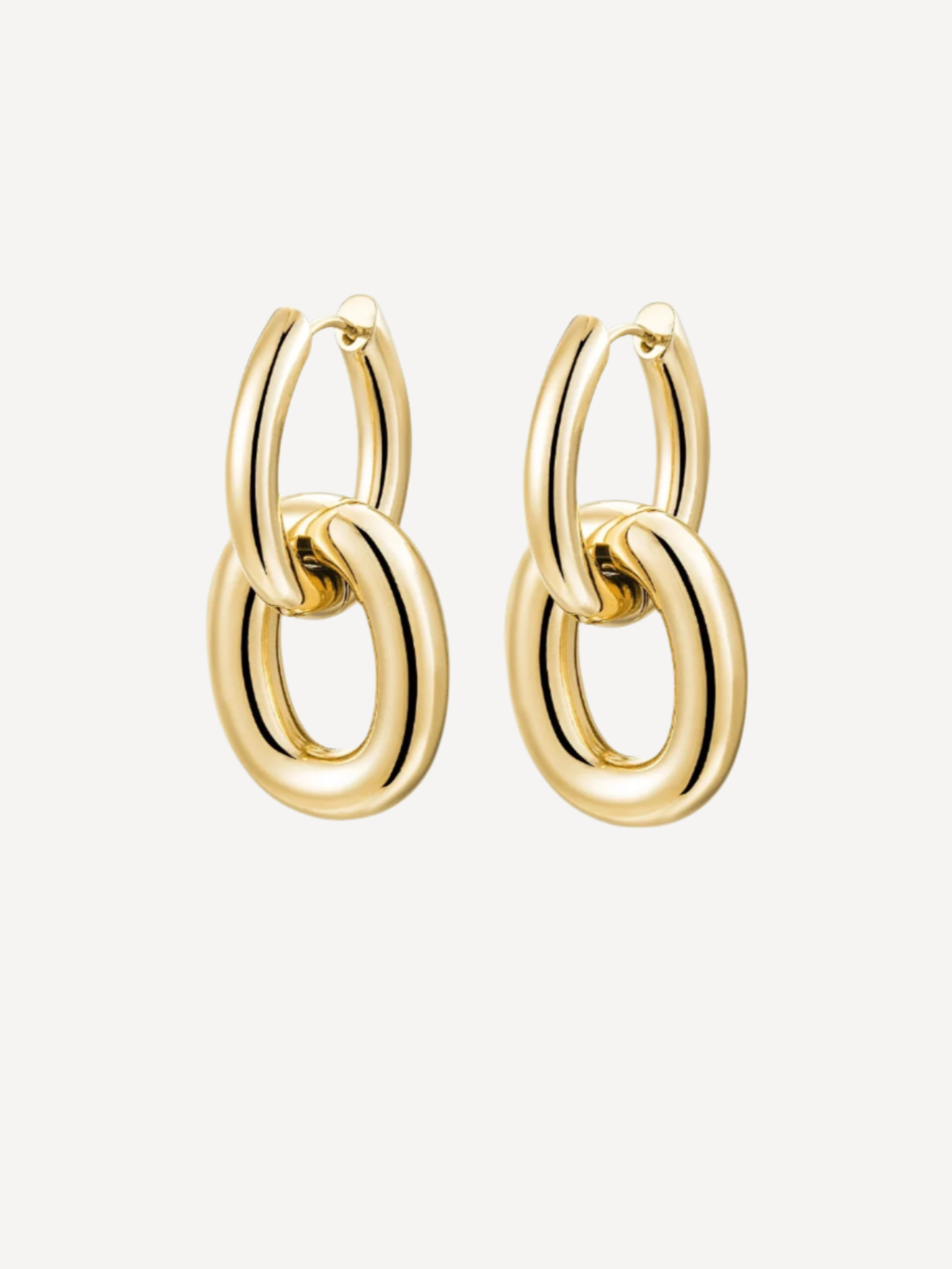 Golden Oval Cascade Earrings