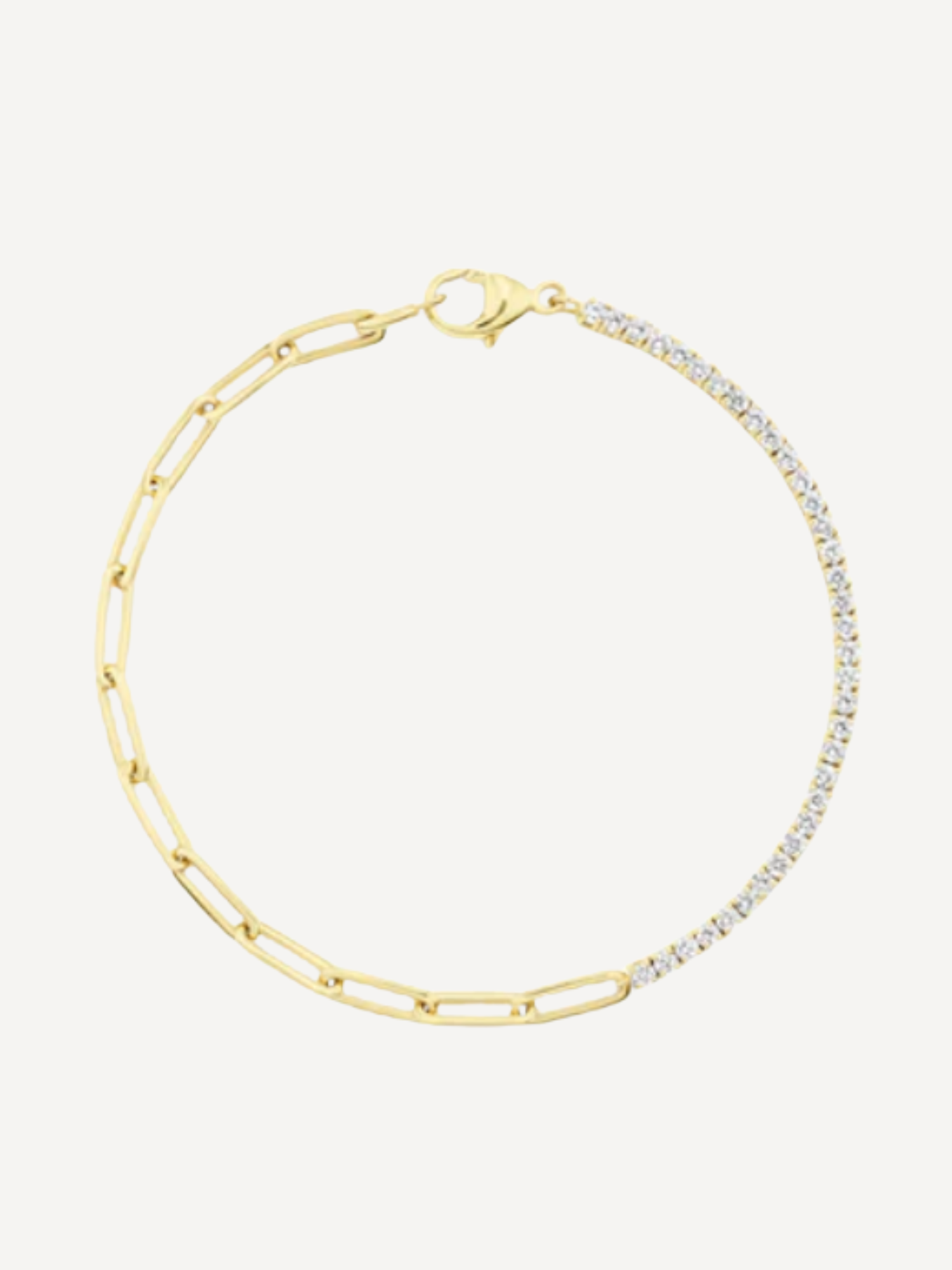 Diamond Paperclip Tennis Statement Bracelet