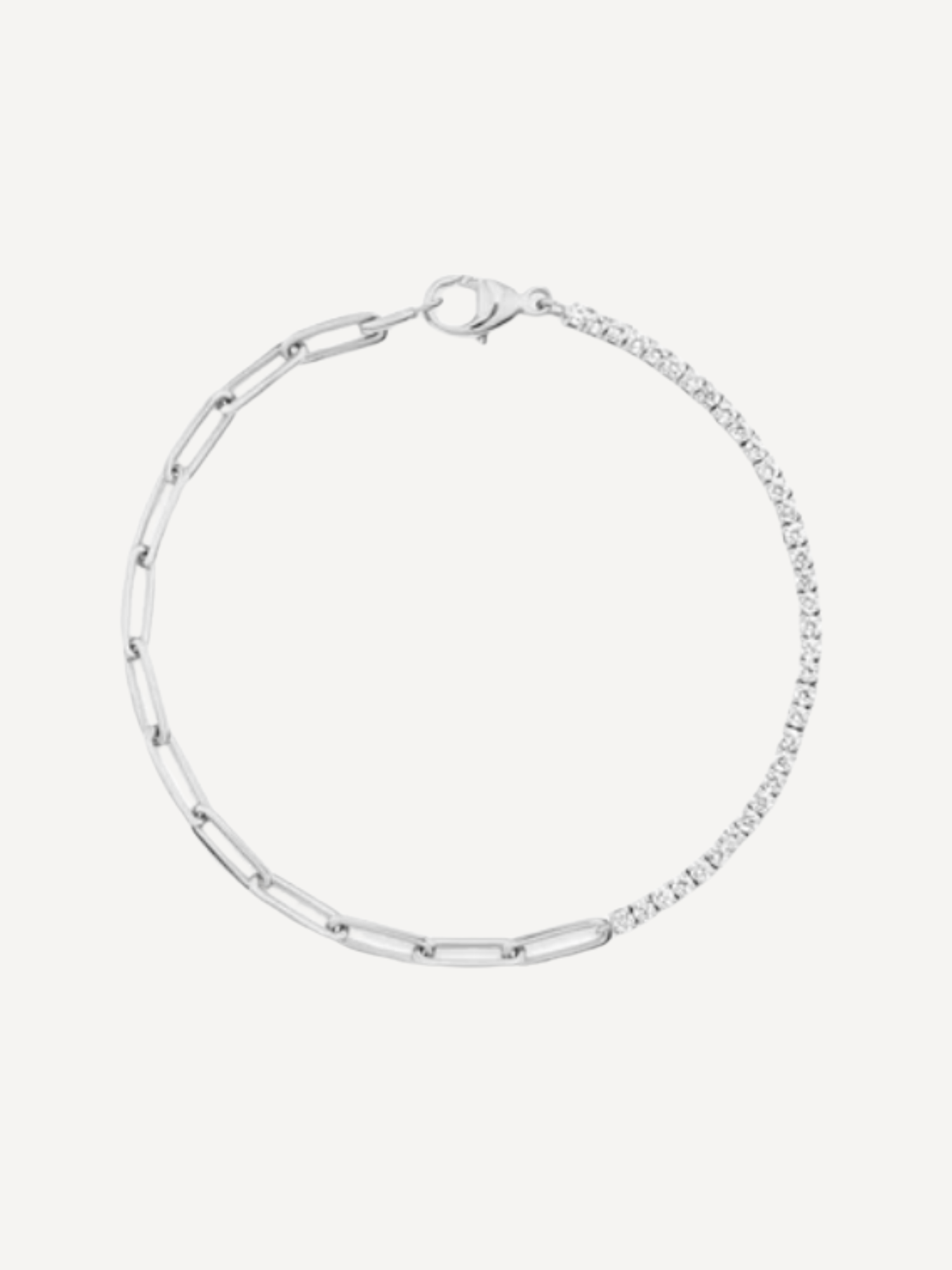 Diamond Paperclip Tennis Statement Bracelet