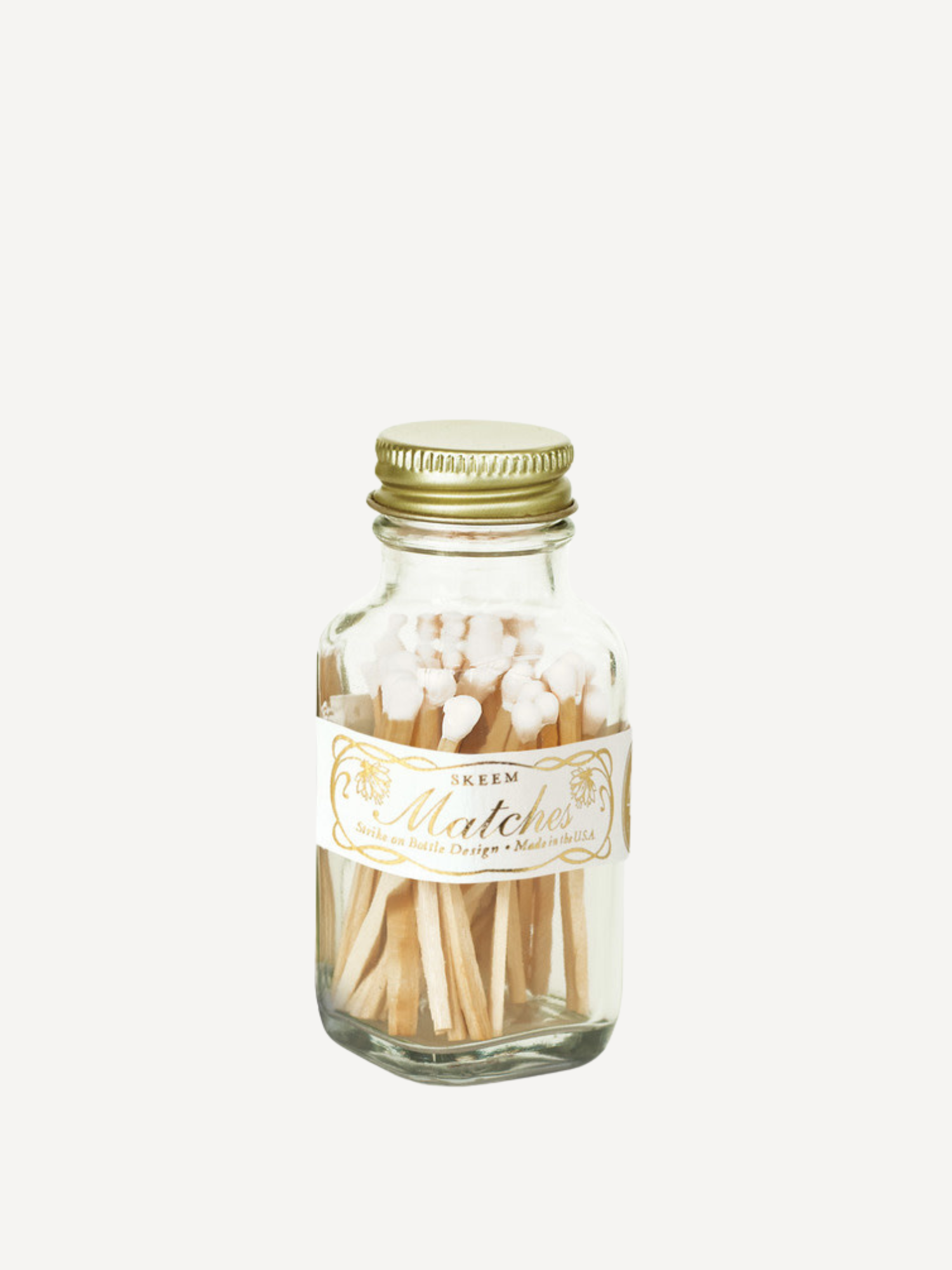 Mini Match Bottle White/Gold